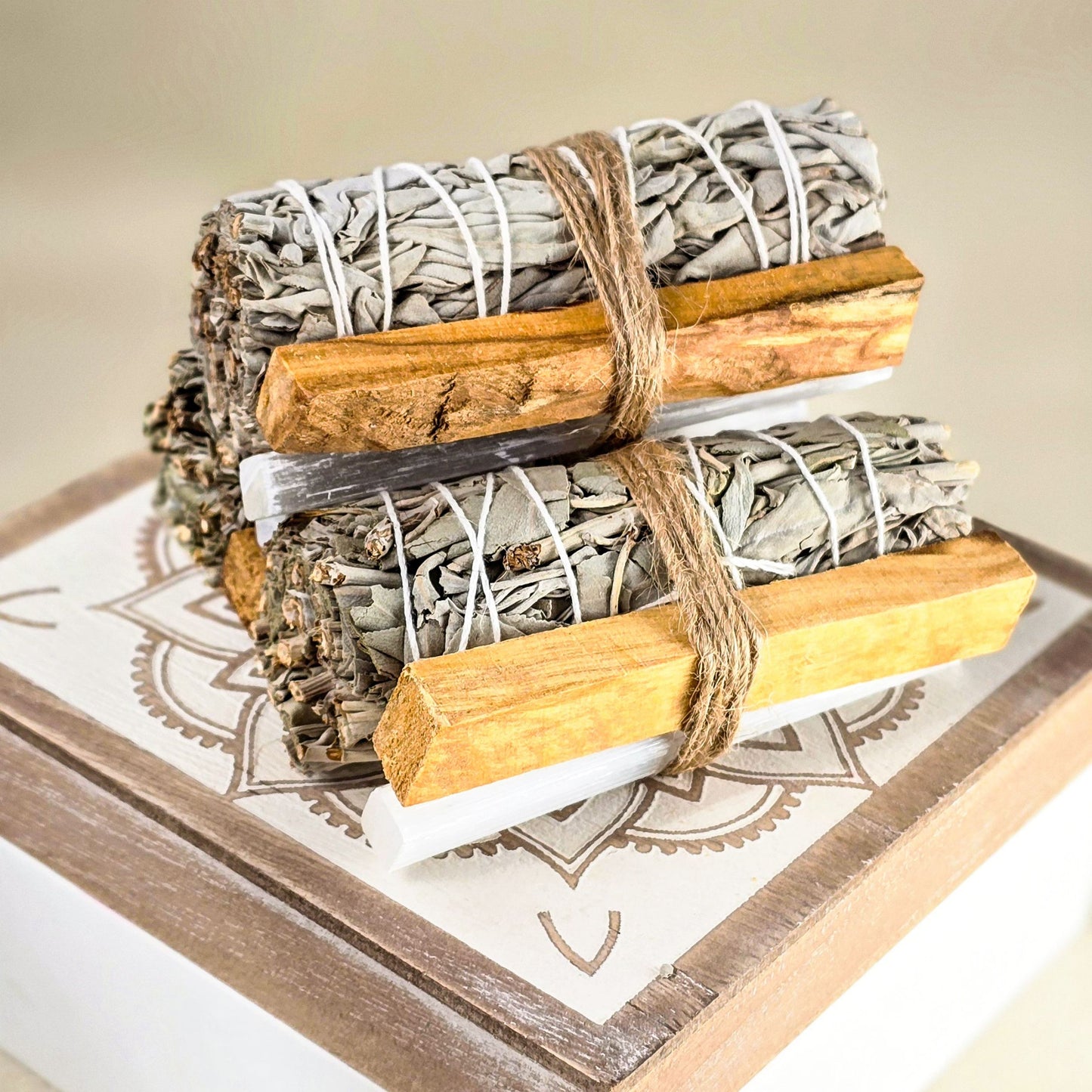 Sage Palo Santo and Selenite Smudge Kit