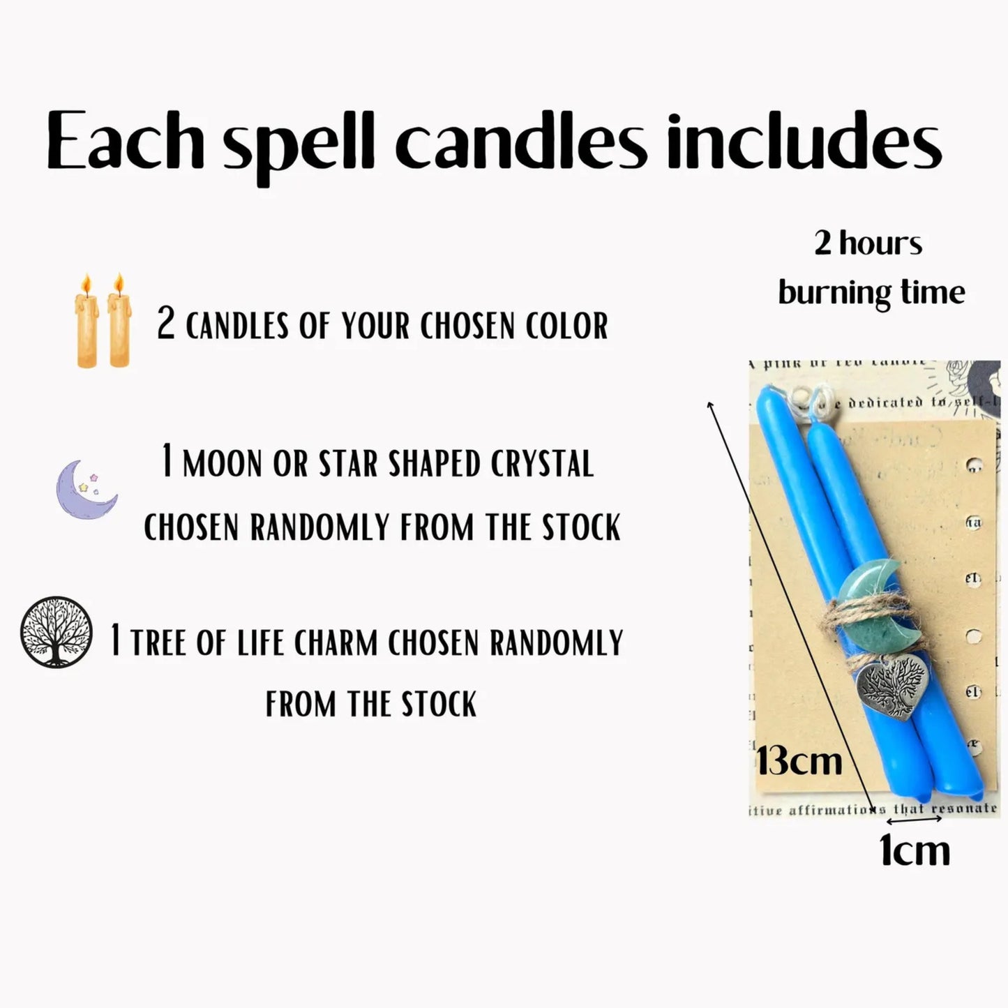 Mini Intention Candle Set with Crystal & Tree of Life Charm | Ritual Kit for Manifestation