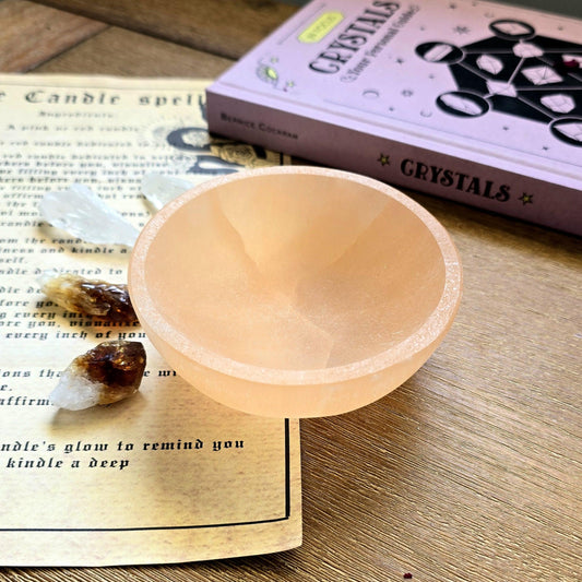 Peach Selenite Crystal Charging Bowl