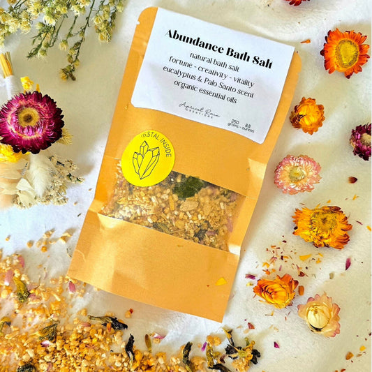 Abundance Bath Salt Blend with Green Aventurine, Citrus & Palo Santo