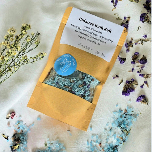 Balancing Bath Salt Blend with Smoky Quartz, Lavender & Eucalyptus