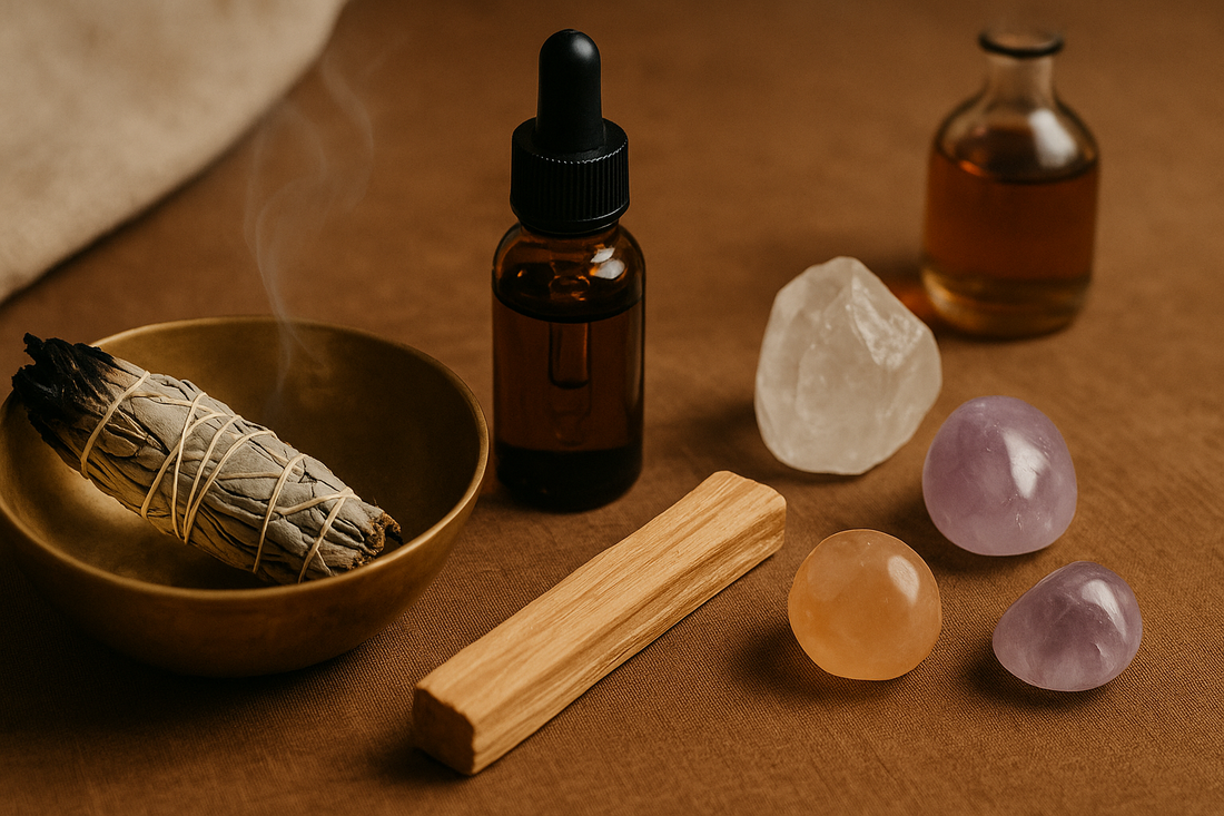 Harnessing the Power of Natural Tools for Daily Wellbeing: Essential Oils, Palo Santo, Sage, and Crystals