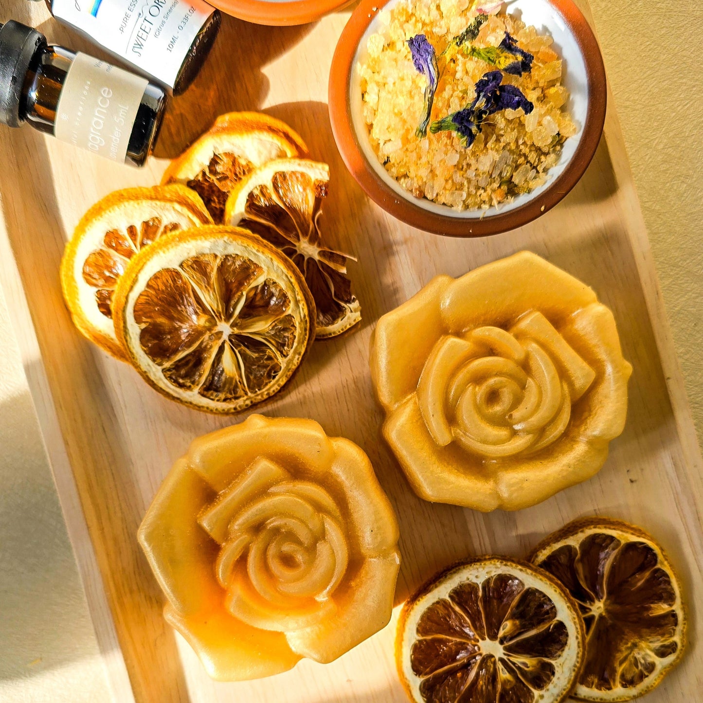 Transform your daily shower into a vibrant sensory experience with our Sweet Orange Organic Essential Oil Soap. Infused with the invigorating and uplifting scent of sweet orange, this natural soap revitalizes your skin, leaving you refreshed and energized with every wash.