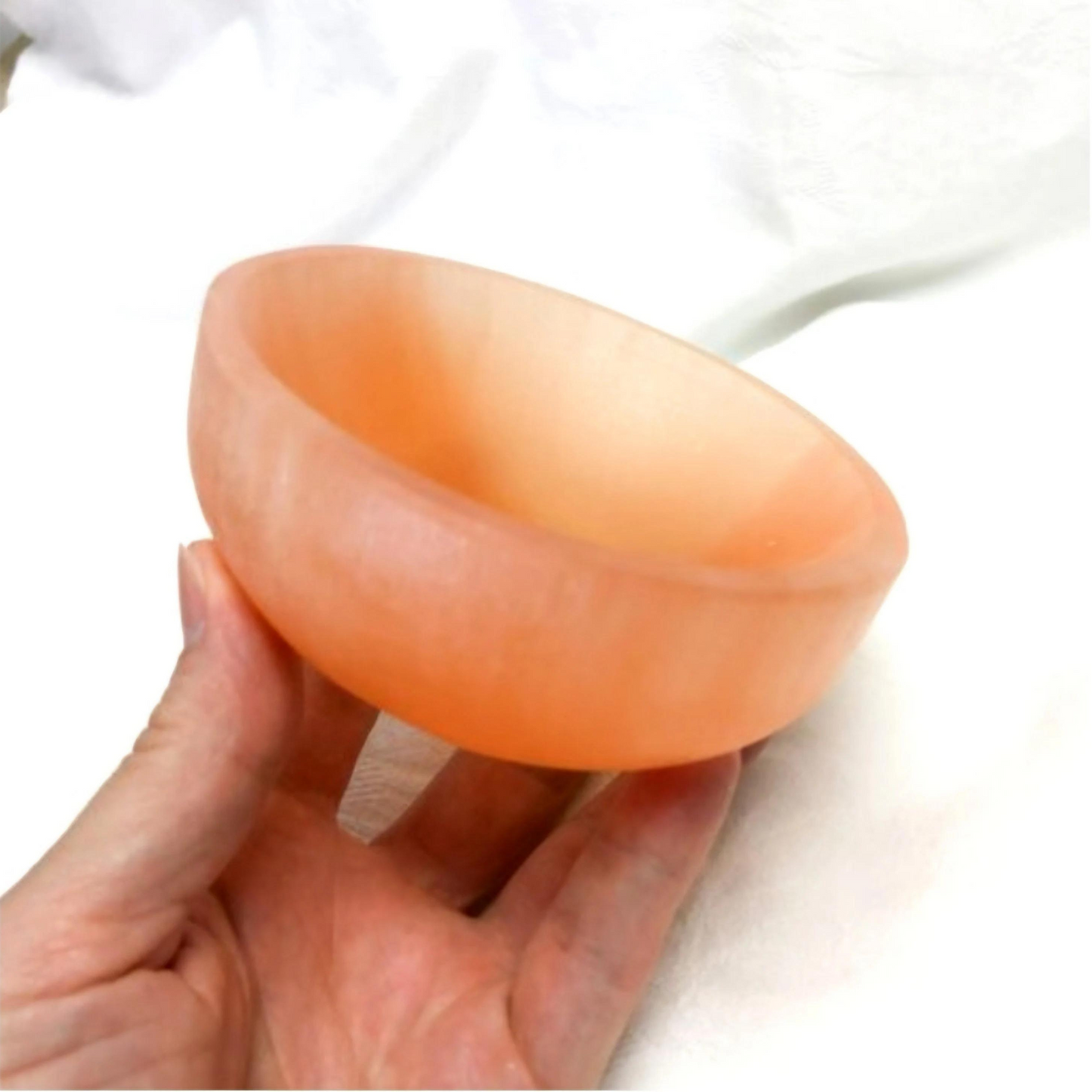 Small Orange Selenite Bowl