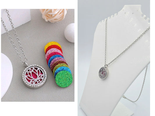 Portable Diffuser Necklace With Rain stone