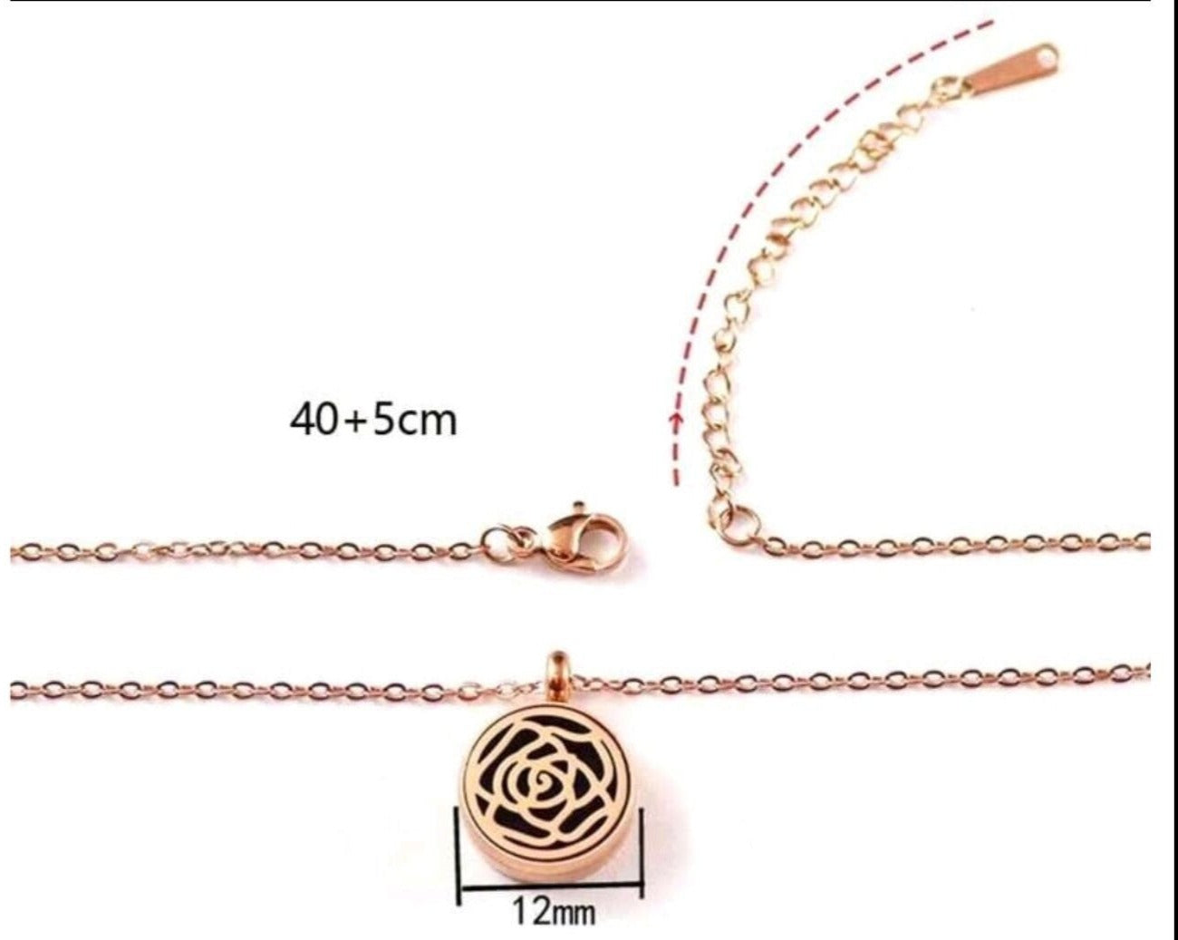 Portable Diffuser Necklace Rose Gold