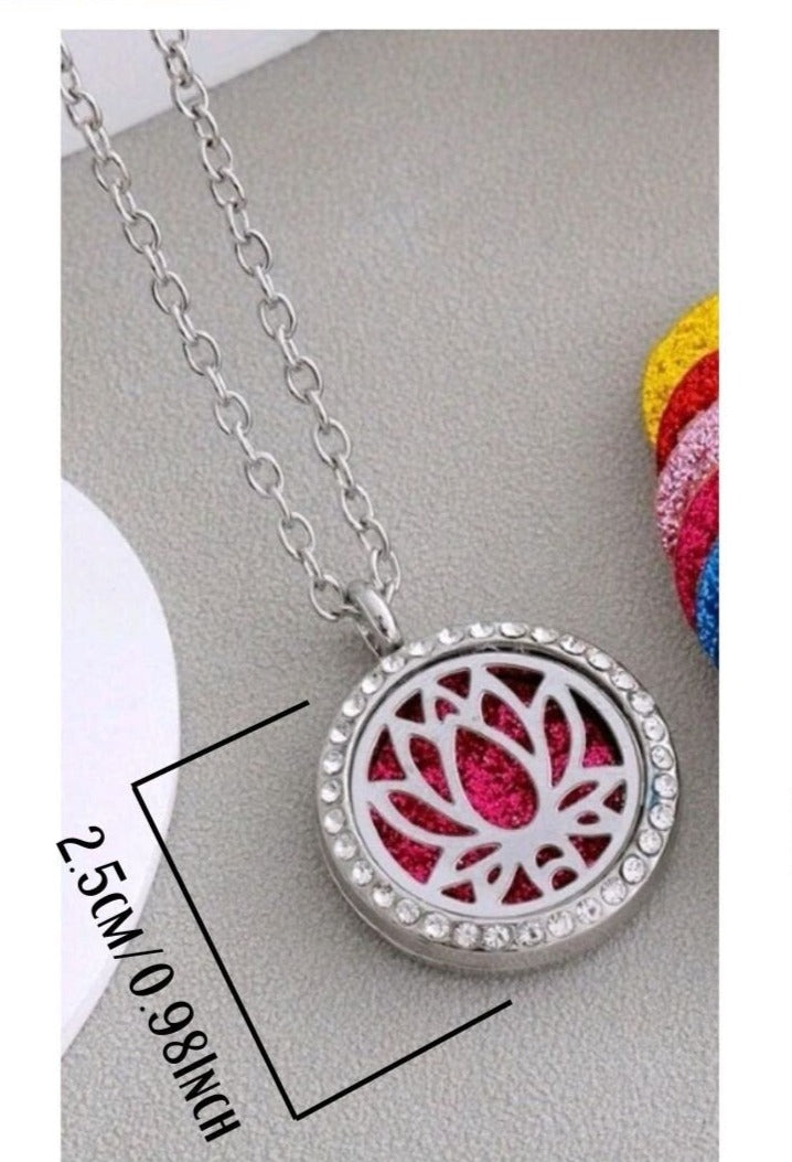 Portable Diffuser Necklace With Rain stone