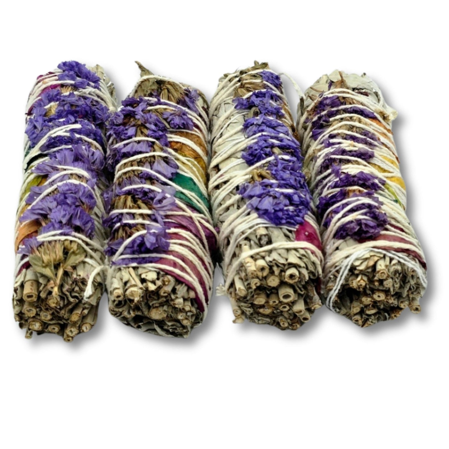 Sage and 7 Chakra Flowers stick, Chakra Healing, Meditation Tools and Sacred Herbs