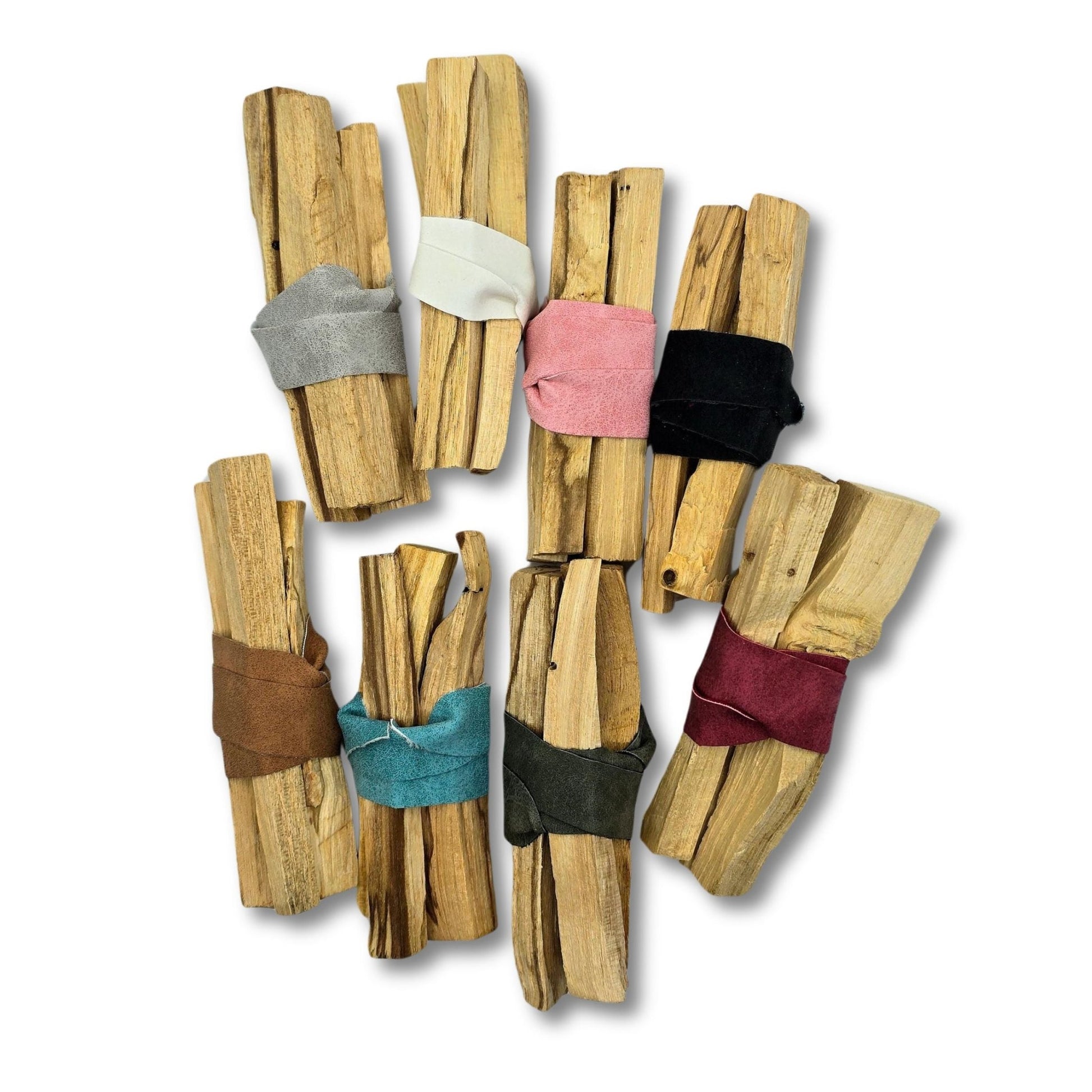 Organic Palo Santo Sticks Bundle with Repurposed Leather - ApricotRainCreations